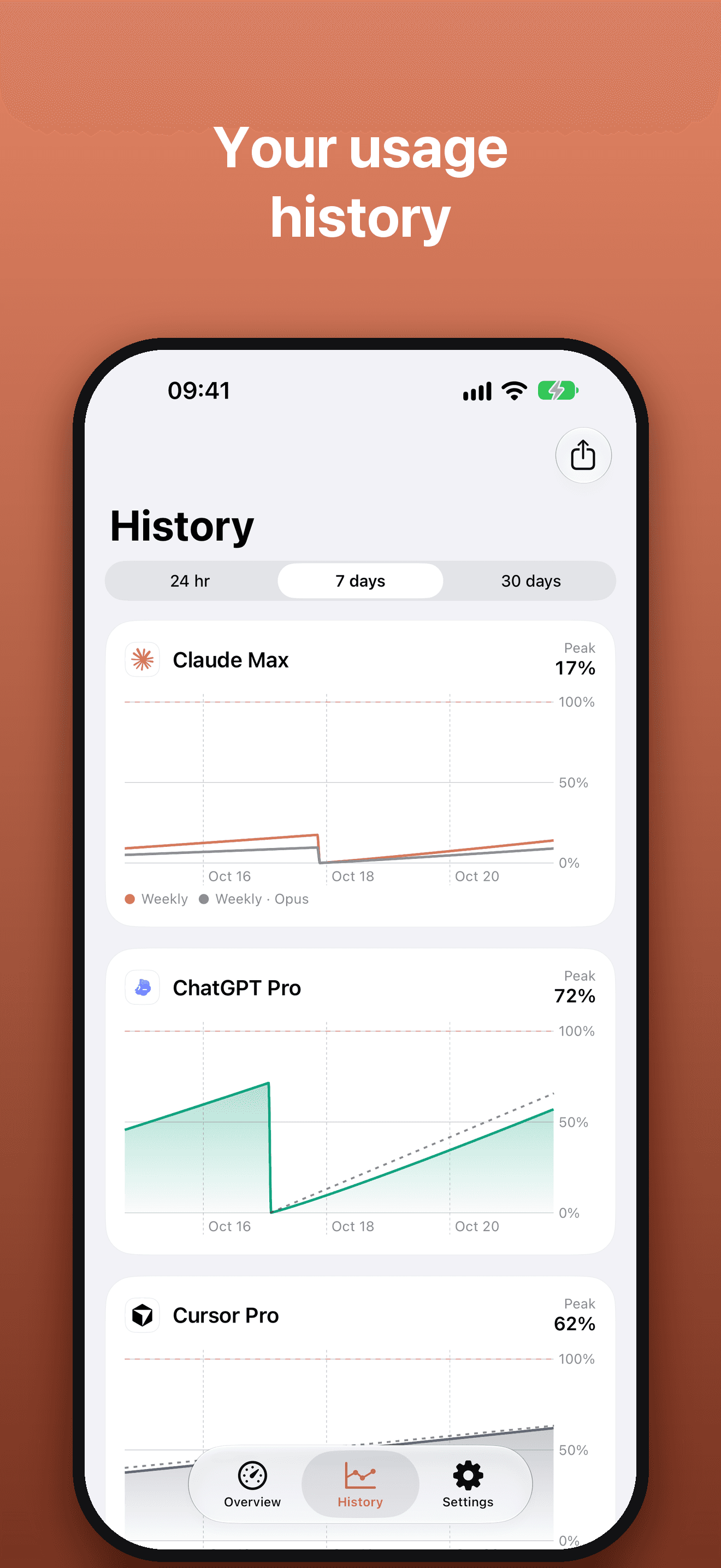 Your usage history