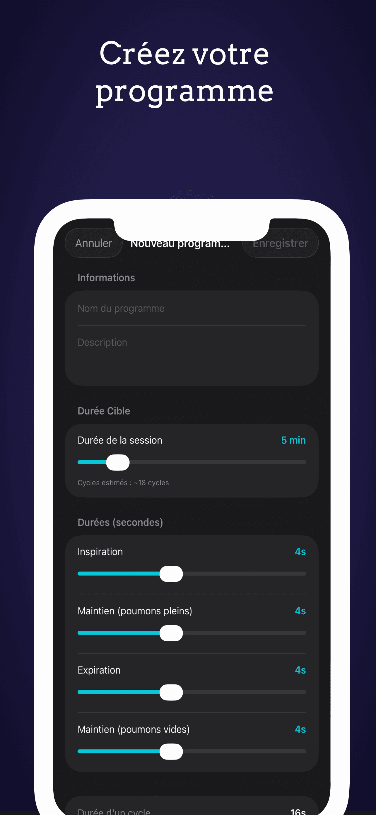 Programme sur mesure