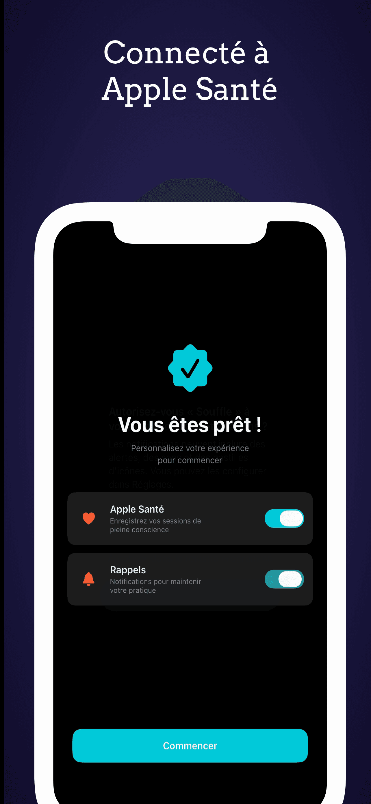 Connecté à Apple Santé